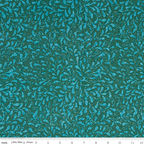 SALE Batiks Expressions Elementals BTHH509 Spruce - Riley Blake Designs - Hand-Dyed Tjap Print - Quilting Cotton Fabric