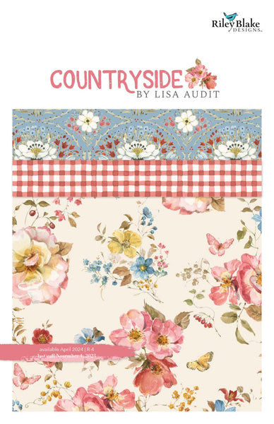 Countryside 2.5 Inch Rolie Polie Jelly Roll 40 pieces - Riley Blake Designs - Precut Pre cut Bundle - Floral - Quilting Cotton Fabric