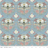 Fat Quarter End of Bolt - SALE Countryside Medallion C14531 Blue by Riley Blake Designs - Floral Flowers - Quilting Cotton Fabric