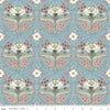 31" End of Bolt - SALE Countryside Medallion C14531 Blue by Riley Blake Designs - Floral Flowers - Quilting Cotton Fabric