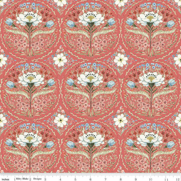 SALE Countryside Medallion C14531 Red by Riley Blake Designs - Floral Flowers - Quilting Cotton Fabric