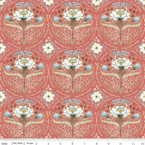 SALE Countryside Medallion C14531 Red by Riley Blake Designs - Floral Flowers - Quilting Cotton Fabric