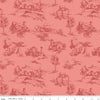 CLEARANCE Countryside Scenery C14532 Coral - Riley Blake Designs - Landscape Scenes Trees Barns Tone-on-Tone - Quilting Cotton Fabric