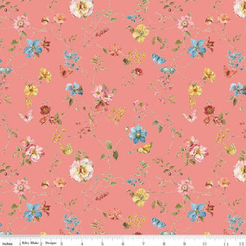 SALE Countryside Floral C14533 Coral by Riley Blake Designs - Flowers - Quilting Cotton Fabric