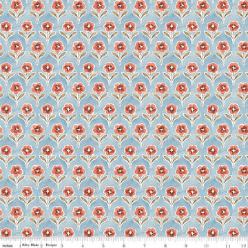 SALE Countryside Blossom C14534 Blue - Riley Blake Designs - Floral Flowers - Quilting Cotton Fabric