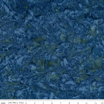 CLEARANCE Batiks Expressions Hand-Dyes BTHH241 Blue Multi 1 - Riley Blake Designs - Hand-Dyed Print - Quilting Cotton Fabric