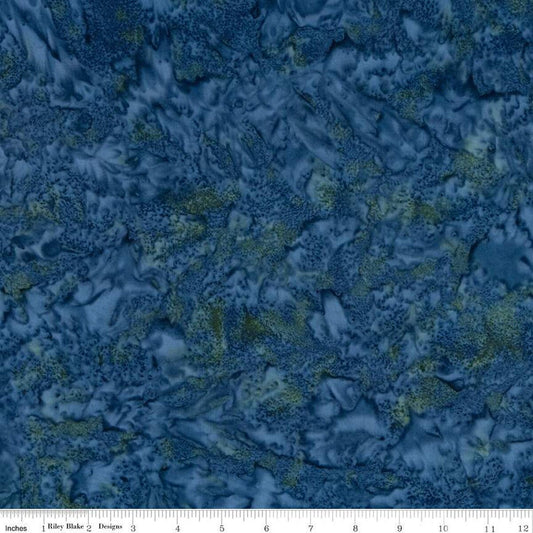 CLEARANCE Batiks Expressions Hand-Dyes BTHH241 Blue Multi 1 - Riley Blake Designs - Hand-Dyed Print - Quilting Cotton Fabric