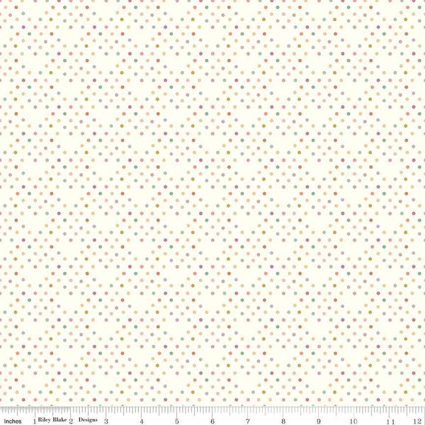 BloomBerry Dots C14606 Cream by Riley Blake Designs - Dot Dotted Lattice Pattern - Quilting Cotton Fabric