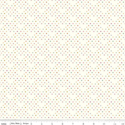 BloomBerry Dots C14606 Cream by Riley Blake Designs - Dot Dotted Lattice Pattern - Quilting Cotton Fabric