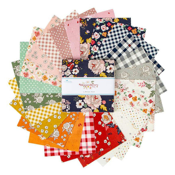 SALE BloomBerry Charm Pack 5" Stacker Bundle - Riley Blake Designs - 42 piece Precut Pre cut - Floral - Quilting Cotton Fabric