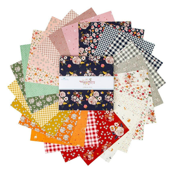 SALE BloomBerry Layer Cake 10" Stacker Bundle - Riley Blake Designs - 42 piece Precut Pre cut - Floral - Quilting Cotton Fabric