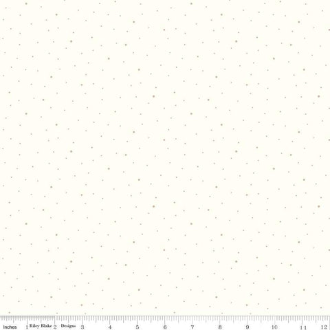 1yd 34" End of Bolt - Dapple Dot on White WIDE BACK WB645 Beach - Riley Blake Designs - 107/108" Wide Pin Dots  - Quilting Cotton Fabric