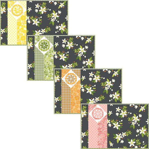 SALE Juicy Jems Placemat PATTERN P112 Jillily Studio - Riley Blake Designs - INSTRUCTIONS Only - Features Grove Flower Panel