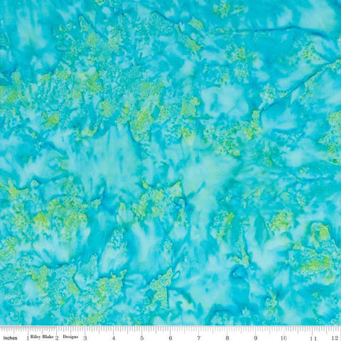 SALE Batiks Expressions Hand-Dyes BTHH228 Green Turquoise Multi - Riley Blake Designs - Hand-Dyed Print - Quilting Cotton Fabric