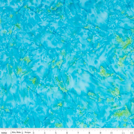 SALE Batiks Expressions Hand-Dyes BTHH227 Turquoise Green Multi 1 - Riley Blake Designs - Hand-Dyed Print - Quilting Cotton Fabric