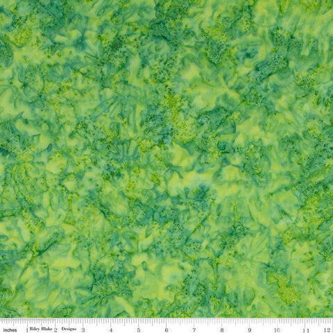 SALE Batiks Expressions Hand-Dyes BTHH223 Green Multi - Riley Blake Designs - Hand-Dyed Print - Quilting Cotton Fabric