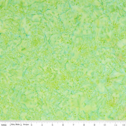 SALE Batiks Expressions Hand-Dyes BTHH219 Green Yellow Multi - Riley Blake Designs - Hand-Dyed Print - Quilting Cotton Fabric