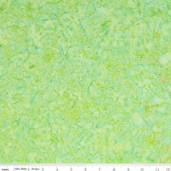 SALE Batiks Expressions Hand-Dyes BTHH219 Green Yellow Multi - Riley Blake Designs - Hand-Dyed Print - Quilting Cotton Fabric