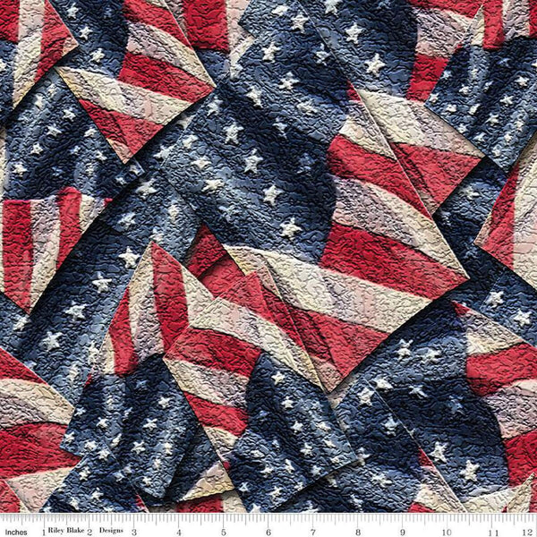 3 Yard Cut - Coming Home Flags WIDE BACK WB14434 Multi - Riley Blake Designs - 107/108" Wide - Patriotic - Quilting Cotton Fabric