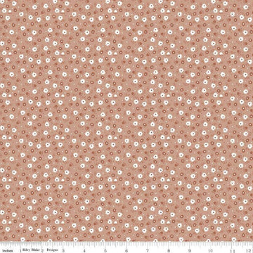 Granny Chic Daisy C8520 Brown - Riley Blake Designs - Lori Holt - Floral Flowers Strawberries Dots - Quilting Cotton Fabric