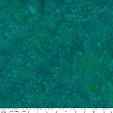 23" End of Bolt - SALE Batiks Expressions Hand-Dyes BT21000-277 Tempo Teal  - Riley Blake Designs - Hand-Dyed Print - Quilting Cotton