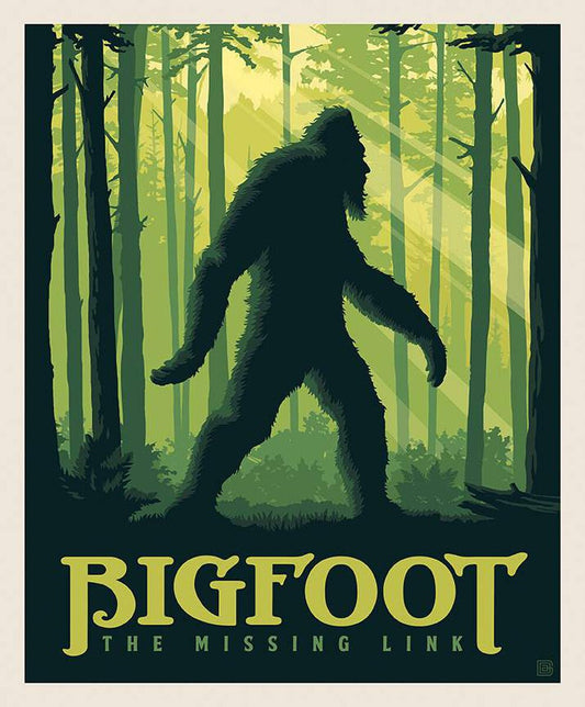 DEAL Legends of the National Parks Bigfoot the Missing Link Panel PD15063 - Riley Blake - DIGITALLY PRINTED - Quilting Cotton Fabric