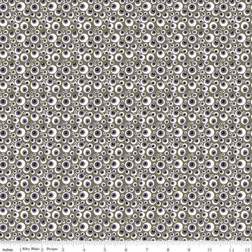 Beggar's Night Eyeballs C14503 Gray - Riley Blake Designs - Halloween Eyes - Quilting Cotton Fabric