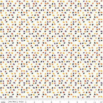SALE Beggar's Night Stars C14504 Cream - Riley Blake Designs - Halloween - Quilting Cotton Fabric