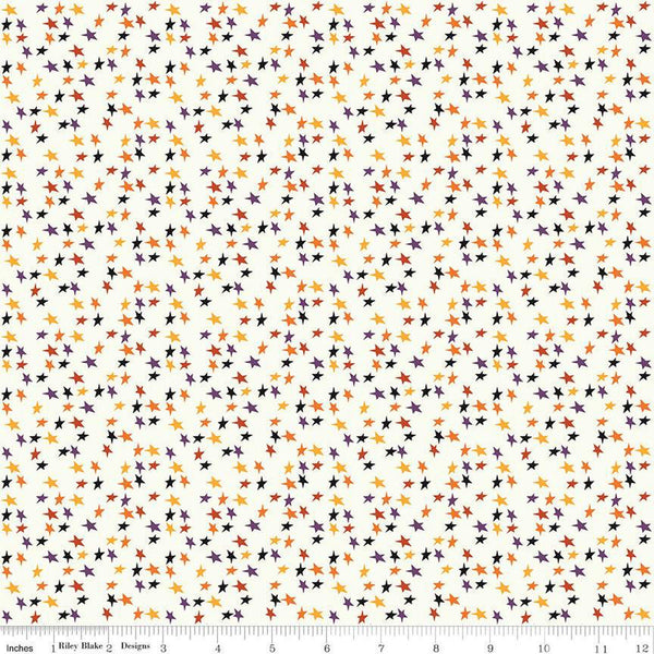 SALE Beggar's Night Stars C14504 Cream - Riley Blake Designs - Halloween - Quilting Cotton Fabric