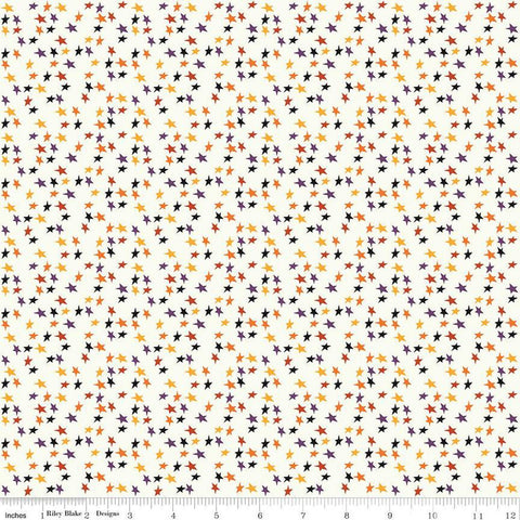 SALE Beggar's Night Stars C14504 Cream - Riley Blake Designs - Halloween - Quilting Cotton Fabric