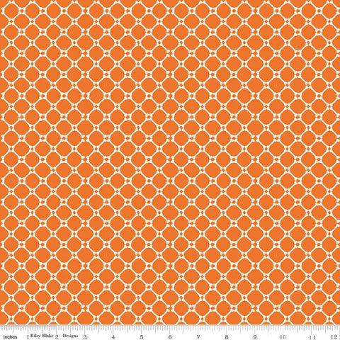 SALE Beggar's Night Bones C14507 Orange - Riley Blake Designs - Halloween Geometric Lattice - Quilting Cotton Fabric