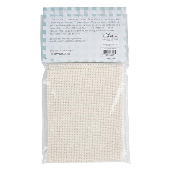 SALE Lori Holt Vintage Cloth 10-Count VC18 Tula Buttermilk  - Riley Blake Designs - 17" x 17" Rayon/Cotton Blend - Counted Cross Stitch