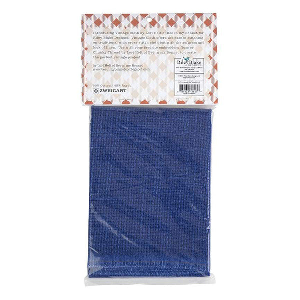 SALE Lori Holt Vintage Cloth 10-Count VC18 Tula American Blue - Riley Blake Designs - 17" x 17" Rayon/Cotton Blend - Counted Cross Stitch