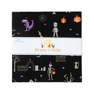 SALE Beggar's Night Layer Cake 10" Stacker Bundle - Riley Blake Designs - 42-Piece Precut  - Halloween - Quilting Cotton Fabric