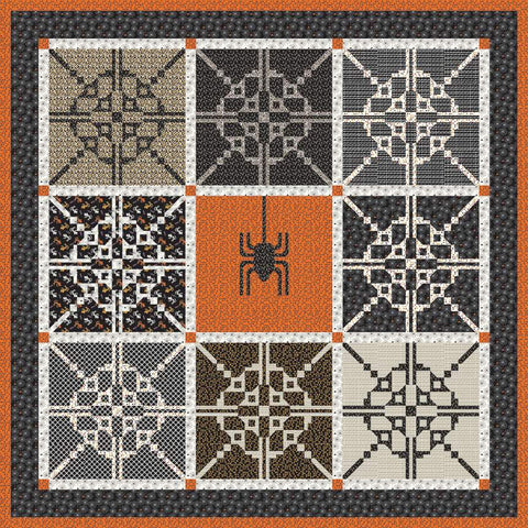 SALE Witch's Lace Quilt PATTERN P157 by Sandy Gervais - Riley Blake Designs - INSTRUCTIONS Only - Piecing Halloween Spider