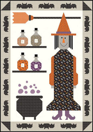 SALE In the Lab Quilt PATTERN P157 - Sandy Gervais - Riley Blake Designs - INSTRUCTIONS Only - Piecing Halloween Witch Potions Bats
