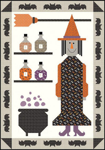 SALE In the Lab Quilt PATTERN P157 by Sandy Gervais - Riley Blake Designs - INSTRUCTIONS Only - Piecing Halloween Witch Potions Bats
