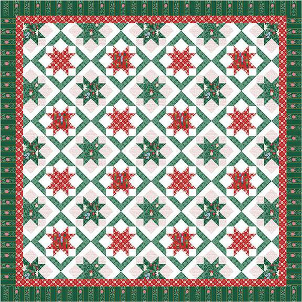 SALE Christmas Squared Quilt PATTERN P-188 by Sew-N-Quilt - Riley Blake Designs - INSTRUCTIONS Only - Piecing Stars On Point