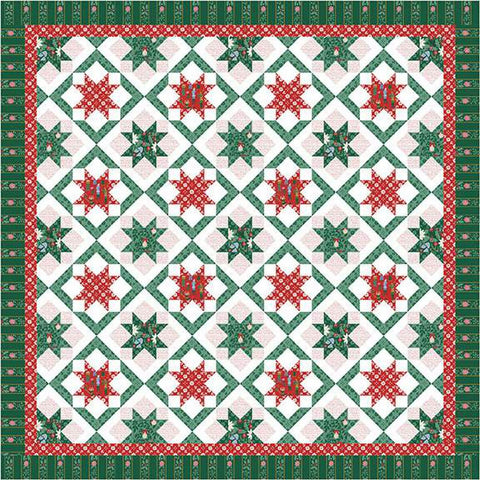 Christmas Squared Quilt PATTERN P-188 by Sew-N-Quilt - Riley Blake Designs - INSTRUCTIONS Only - Piecing Stars On Point