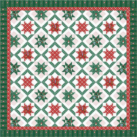 SALE Christmas Squared Quilt PATTERN P-188 by Sew-N-Quilt - Riley Blake Designs - INSTRUCTIONS Only - Piecing Stars On Point