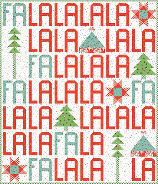 SALE Fa La La Quilt PATTERN P161 by Charisma Horton - Riley Blake Designs - INSTRUCTIONS Only - Piecing Christmas Letters Stars Trees Hats