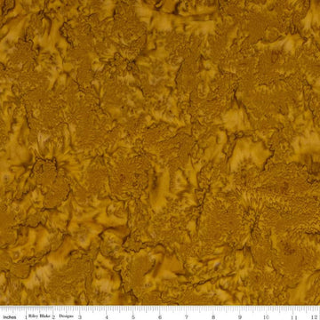 CLEARANCE Batiks Expressions Hand-Dyes BTHH189 Golden Brown 1 - Riley Blake Designs - Hand-Dyed Print - Quilting Cotton Fabric