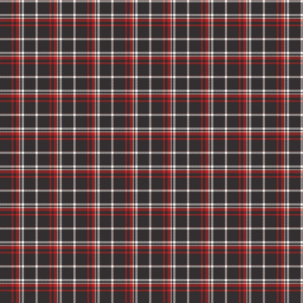 SALE Into the Woods Plaid C11397 Black - Riley Blake Designs - Quilting Cotton Fabric