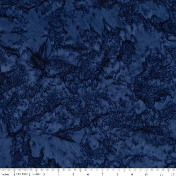 Batiks Expressions Hand-Dyes BTHH180 Dark Blue 1 - Riley Blake Designs - Hand-Dyed Print - Quilting Cotton