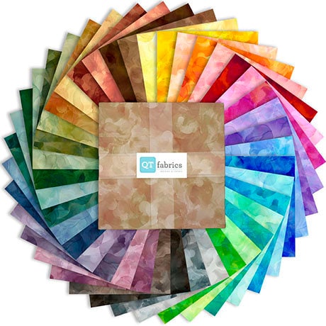 Aura Watercolor Blender Jewel Layer Cake 10" Stacker Bundle - QT Fabrics- 42 piece Precut Pre cut - Quilting Cotton Fabric