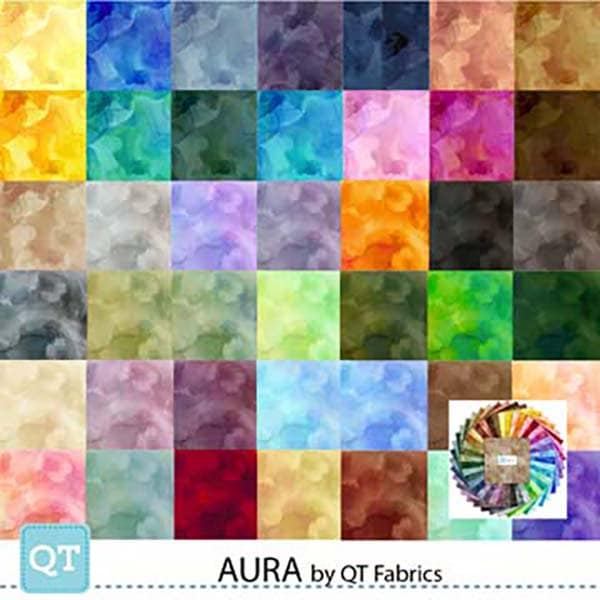 Aura Watercolor Blender Jewel Layer Cake 10" Stacker Bundle - QT Fabrics- 42 piece Precut Pre cut - Quilting Cotton Fabric