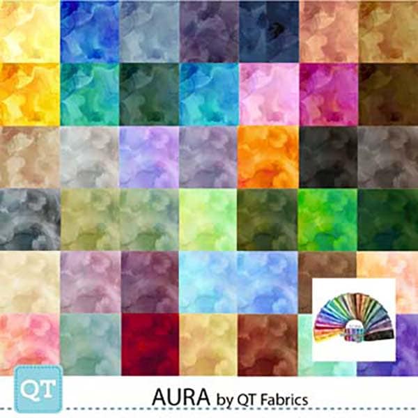 Aura Watercolor Blender Jewel 2.5 Inch Rolie Polie Jelly Roll 42 Pieces - QT Fabrics - Precut Pre cut Bundle - Cotton Fabric