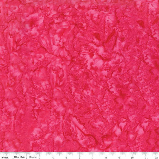 Batiks Expressions Hand-Dyes BT21000-197 Cerise  - Riley Blake Designs - Hand-Dyed Print - Quilting Cotton