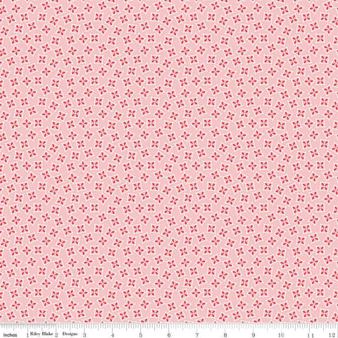 Fat Quarter End of Bolt - Vintage Happy 2 Planter Box C9139 Frosting by Riley Blake - Lori Holt - Flowers in Squares  Quilting Cotton Fabric