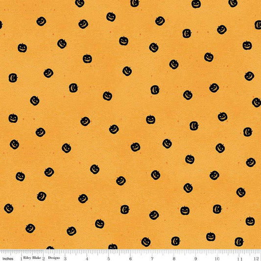 Pumpkin Patch Pumpkin Toss C14575 Orange - Riley Blake Designs - Halloween Jack-o-Lanterns - J. Wecker Frisch - Quilting Cotton Fabric
